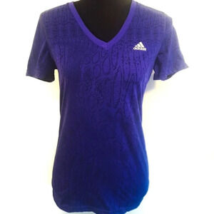 Adidas Logo Purple Ultimate Tee Workout Top S